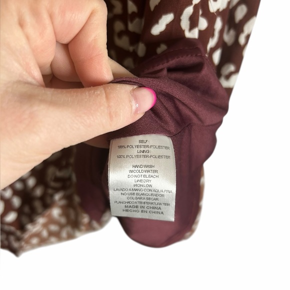 &merci Brown & White Leopard Ruffle Short Sleeve Swing Dress Women’s Sz Small - Picture 9 of 13